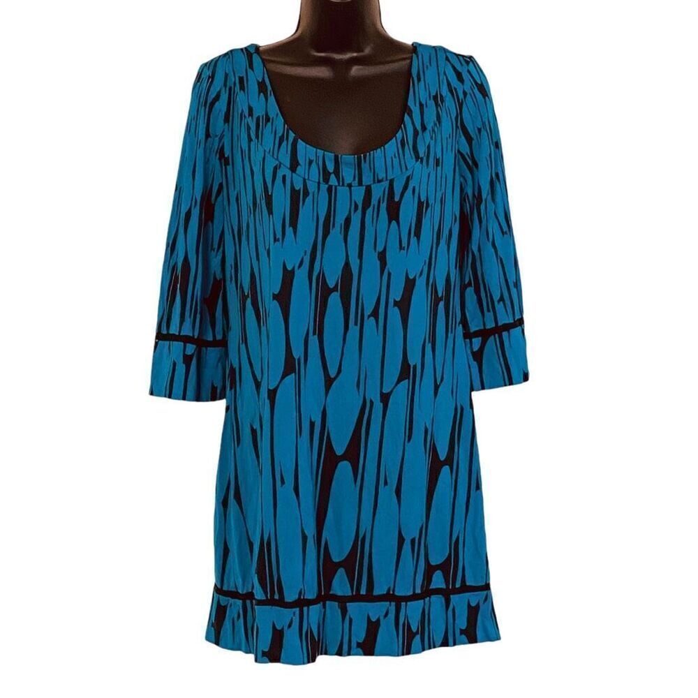 DVF Diane Von Furstenberg Aggie Freedom Trail Print Silk Shift Mini Dress Sz 6